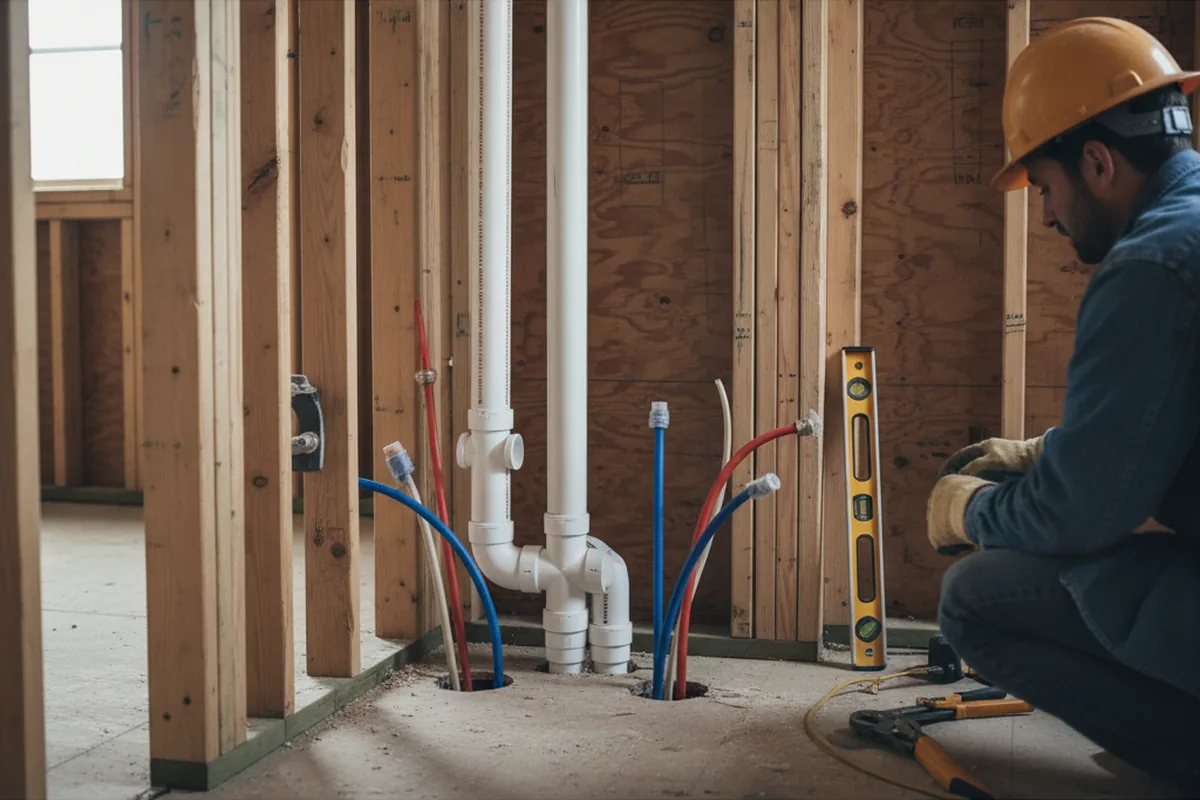 Drain and supply rough-in during Drain Cleaning in Palo Alto